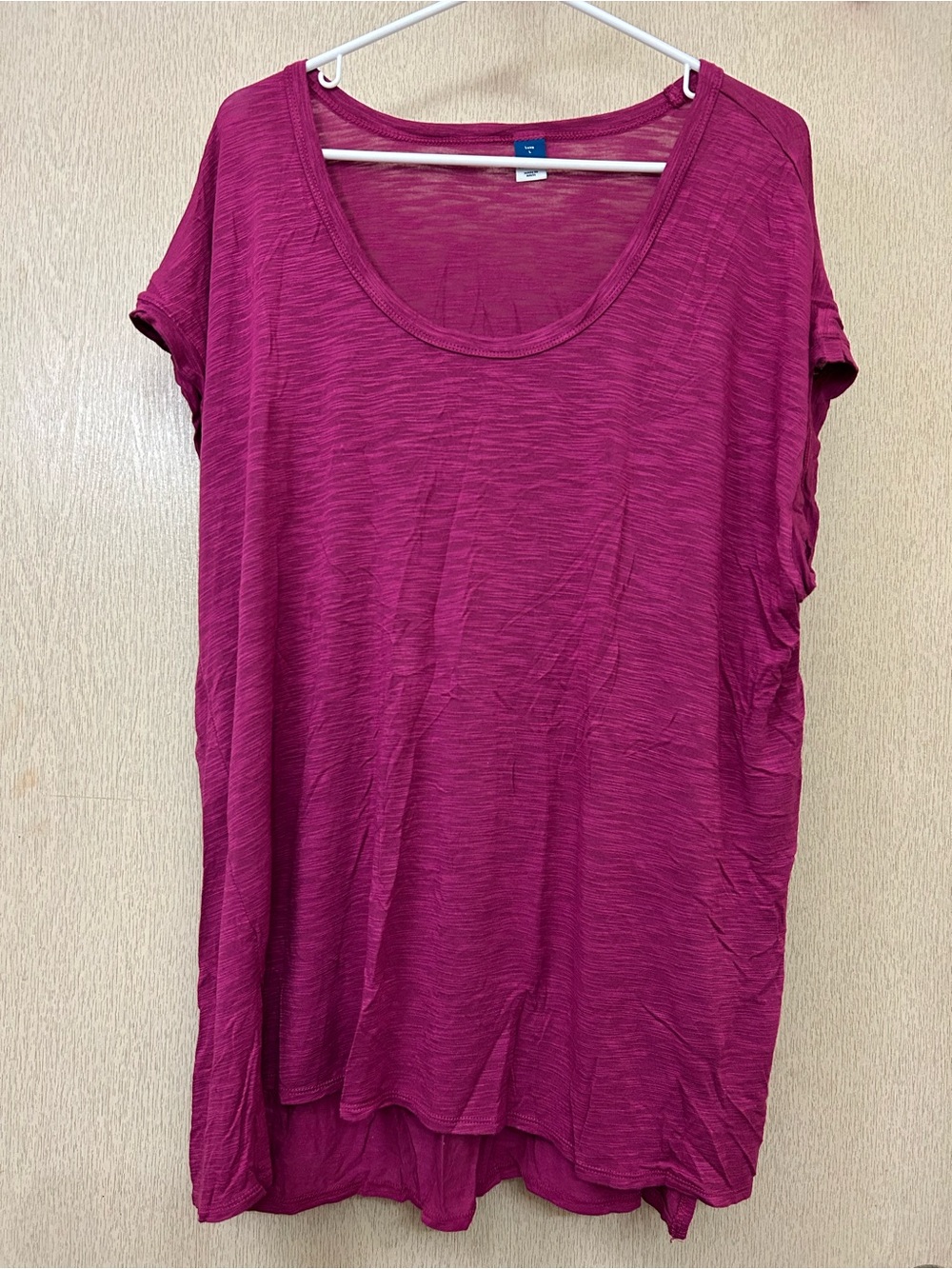 Old Navy Pink Luxe Short Sleeved Shirt - Size L